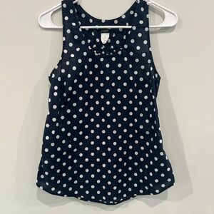 J. Crew Black and White Polka Dot Tank Top
